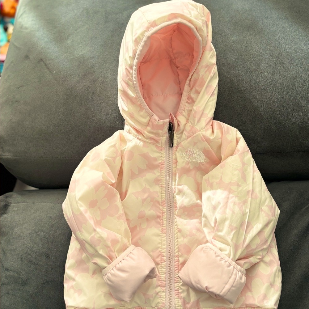 The North Face Pink Hooded Reversible Jacket